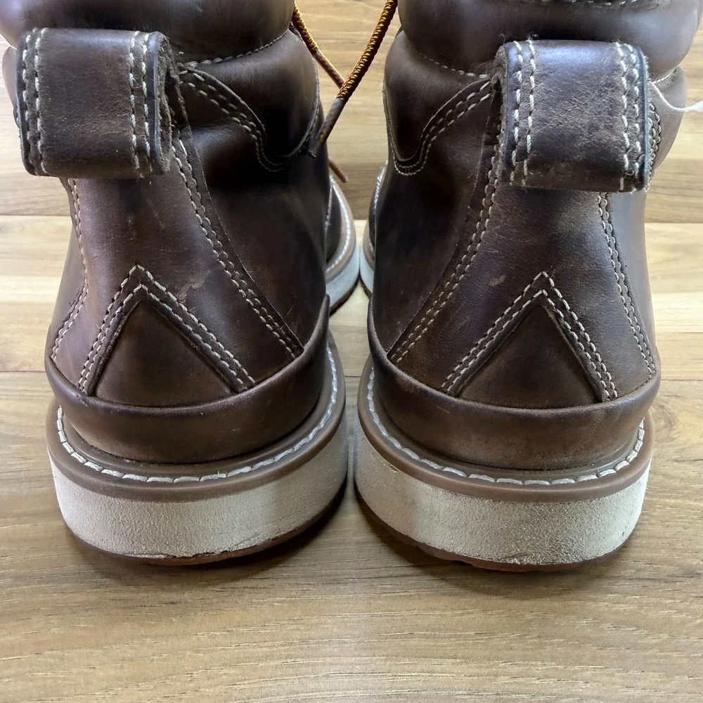 LL BEAN Stonington Moc Toe Boots Mens 11 M Brown Leather Wedge Casual Everyday